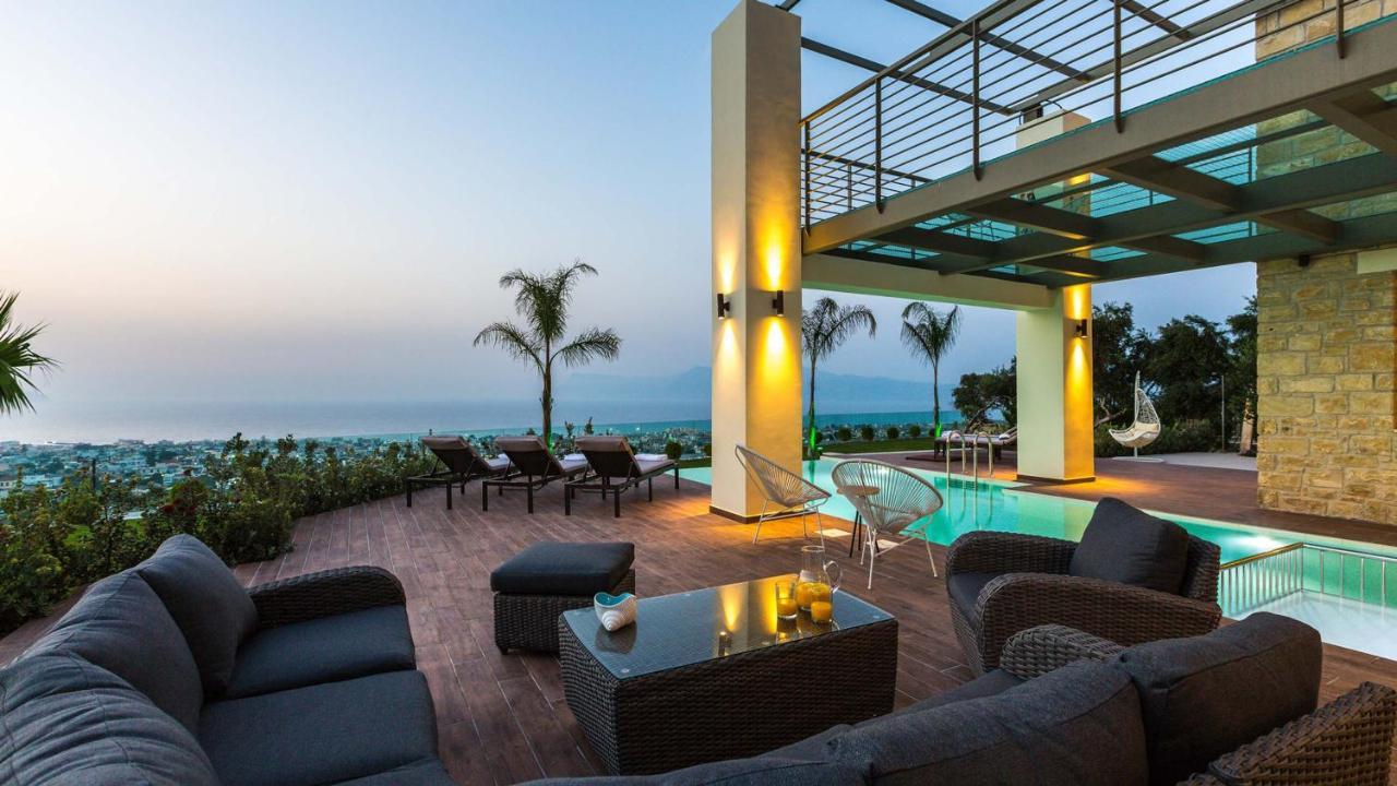 Villa Emilia I Luxury, Amazing Seaview, Next To The Town Kíssamos Zewnętrze zdjęcie